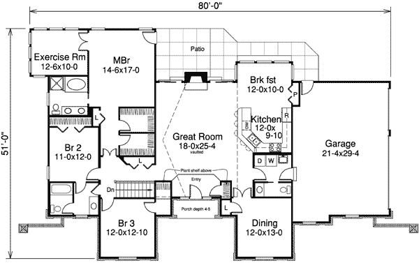 Plan 57136HA: Superb Planning - Floor Plan - Main Level - Traditional