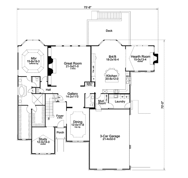 Plan 57228HA: Grand Traditional Home Plan - Floor Plan - Main Level - European, Traditional