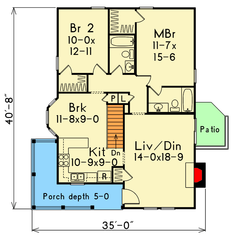 Plan 5794HA: Cottage with Country Porch