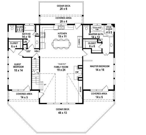 Plan 58564SV: Flexible Vacation Escape - Floor Plan - Main Level - Mountain, Rustic, Vacation
