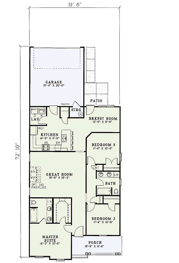Plan 59060ND: Welcoming Porch - Floor Plan - Main Level - Country, Traditional