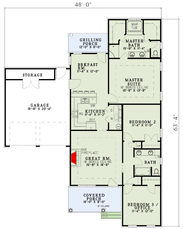 Plan 59099ND: Spacious Great Room - Floor Plan - Main Level - Ranch, Southern, Traditional