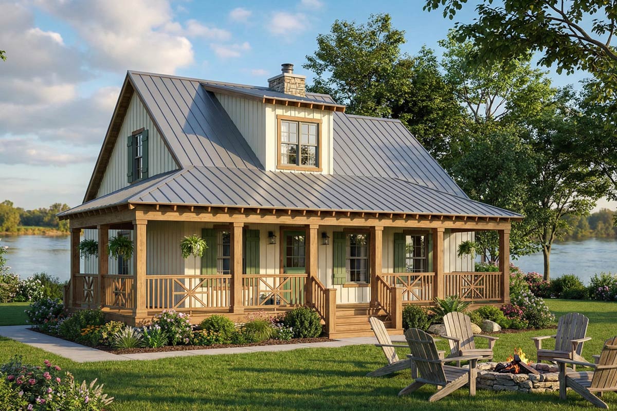 Plan 59153ND: Covered Porch Cottage