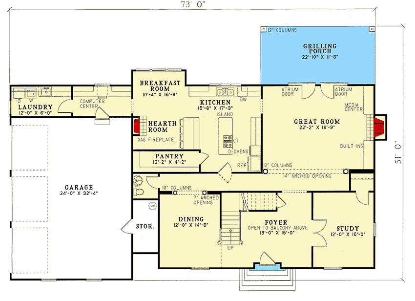 Plan 5922ND: Great for the Family - Floor Plan - Main Level - Traditional