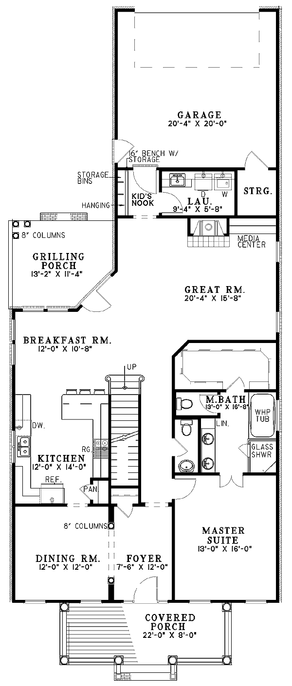 Plan 59241ND: Traditional Values - Floor Plan - Main Level - Country, Southern, Traditional