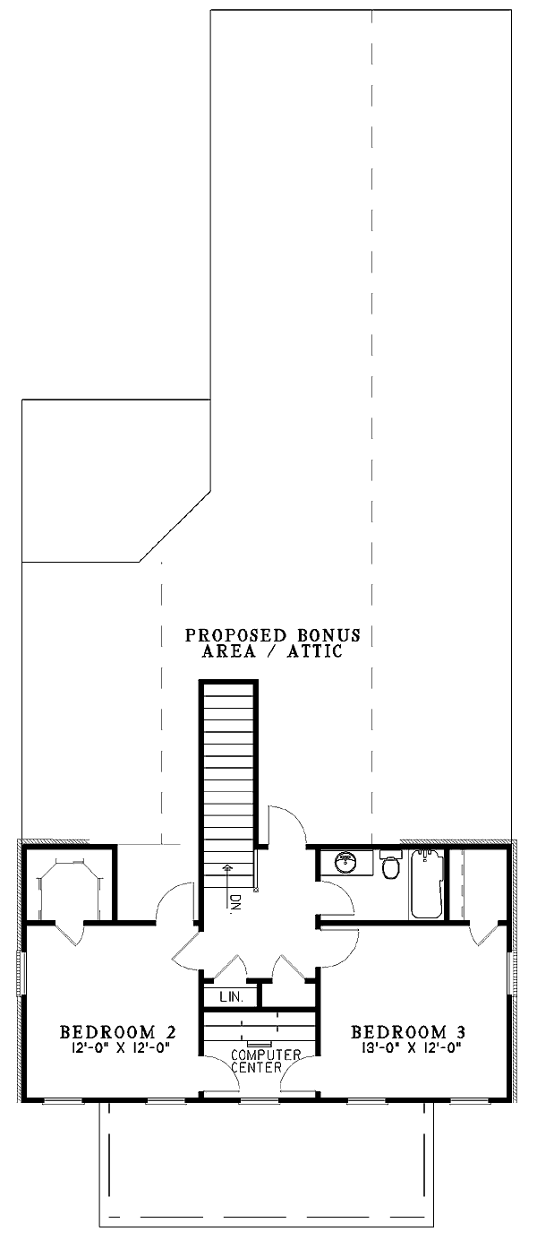 Plan 59241ND: Traditional Values - Floor Plan - 2nd Floor - Country, Southern, Traditional