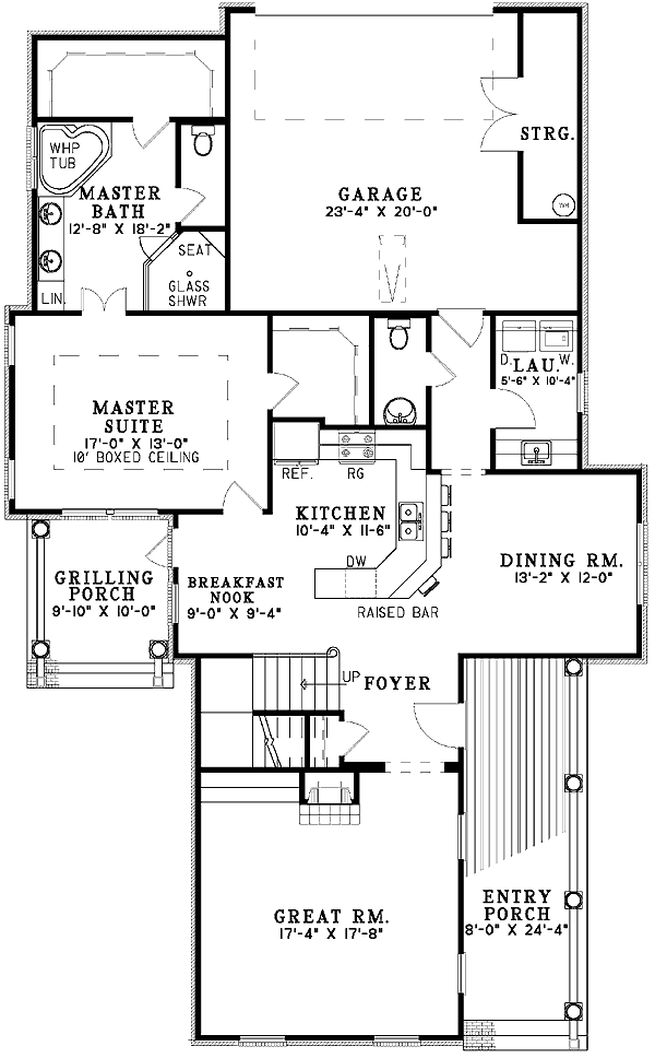Plan 59251ND: True Southern Charm - Floor Plan - Main Level - Country, Traditional
