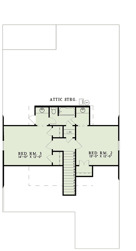 Plan 59272ND: Traditional Retreat - Floor Plan - 2nd Floor - Southern, Traditional