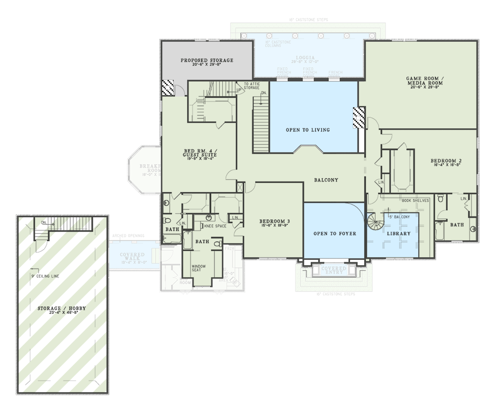 Plan 59421ND: Exquisite European House Plan with Luxury Amenities - Floor Plan - 2nd Floor - European