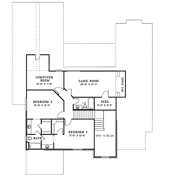 Plan 59435ND: Four Fireplaces! - Floor Plan - 2nd Floor - Traditional