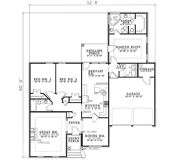 Plan 59447ND: Radiating Elegance - Floor Plan - Main Level - Traditional