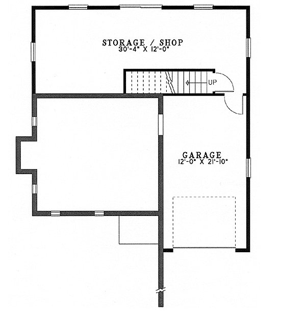 Plan 59499ND: 3-Bed Traditional House Plan Under 1600 Square Foot with Drive-Under Garage - Floor Plan - Lower Level - Traditional