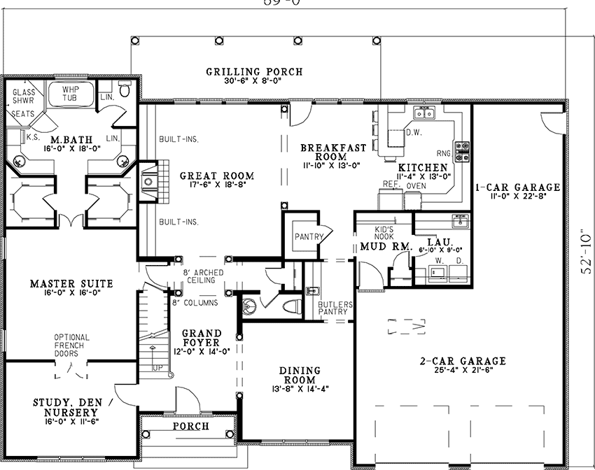 Plan 59544ND: Luxury and Elegance - Floor Plan - Main Level - Traditional