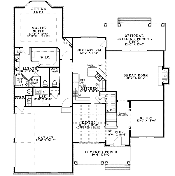 Plan 59552ND: Room for the Family - Floor Plan - Main Level - Traditional