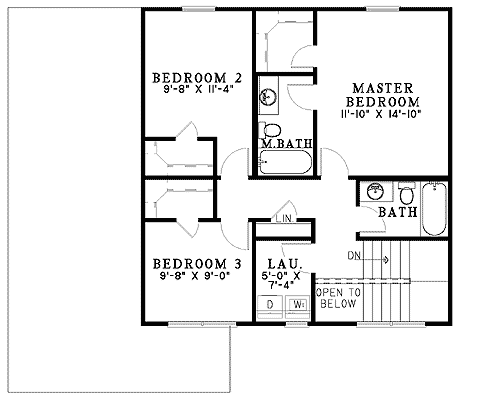 Plan 59559ND: Traditional Family Home Plan - Floor Plan - 2nd Floor - Country