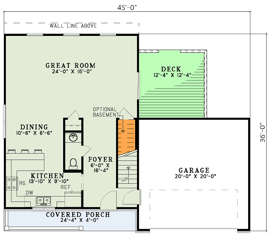 Plan 59561ND: Charming Traditional House Plan with Open Concept Living and Upstairs Master - Floor Plan - Main Level - Country, Traditional
