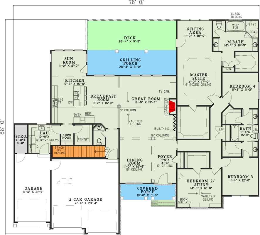 Plan 59600ND: Spacious European-Style Home with Luxurious First-Floor Master Suite - Floor Plan - Main Level - European, Traditional