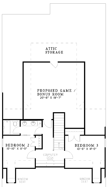 Plan 5965ND: Southern Charm - Floor Plan - 2nd Floor - Southern, Traditional
