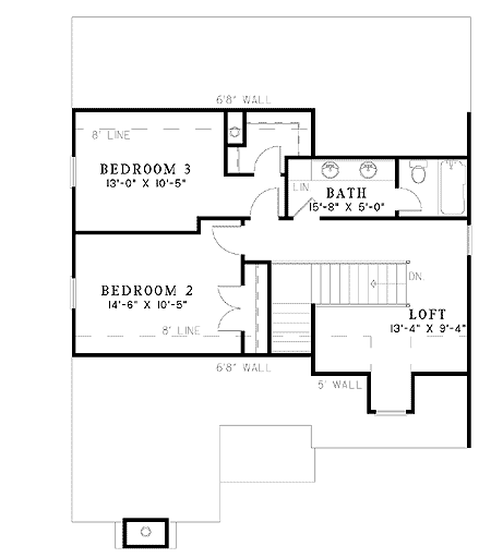 Plan 59812ND: Charming Arched Entry - Floor Plan - 2nd Floor - European, Mediterranean, Traditional