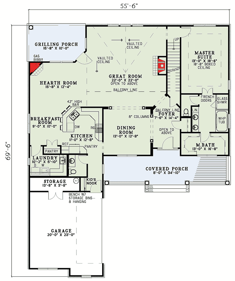 Plan 5985ND: Lots of Extras - Floor Plan - Main Level - Traditional