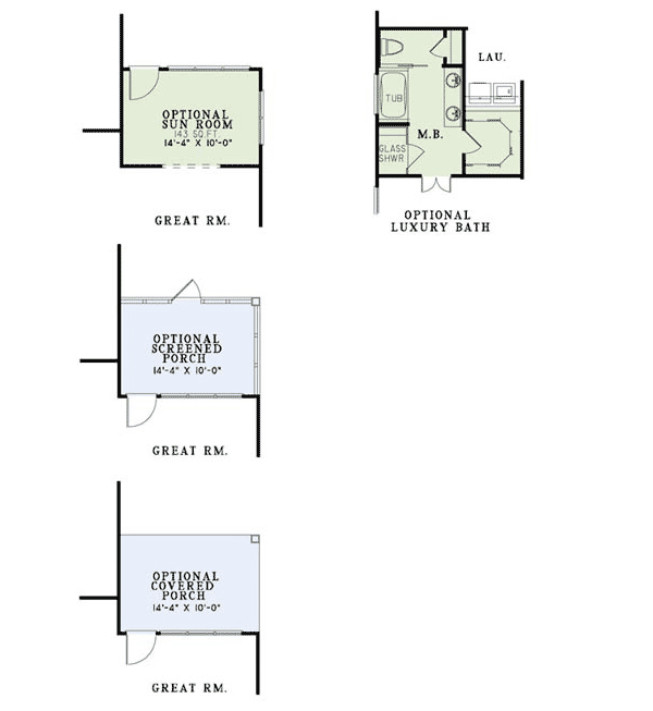 Plan 60515ND: Affordable Design with 3 Elevations - Floor Plan - Optional - Cottage, Country