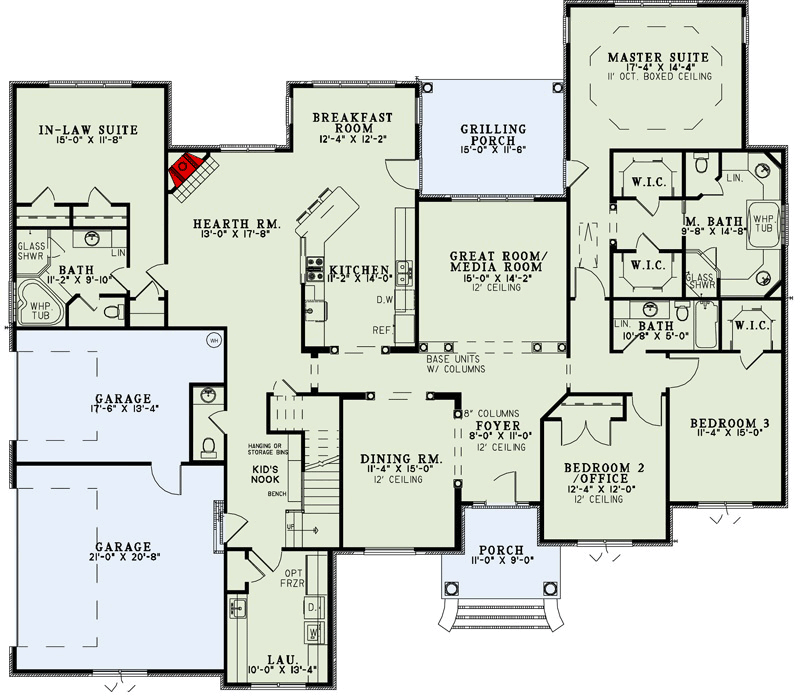 Plan 60575ND: And Room to Expand - Floor Plan - Main Level - Traditional