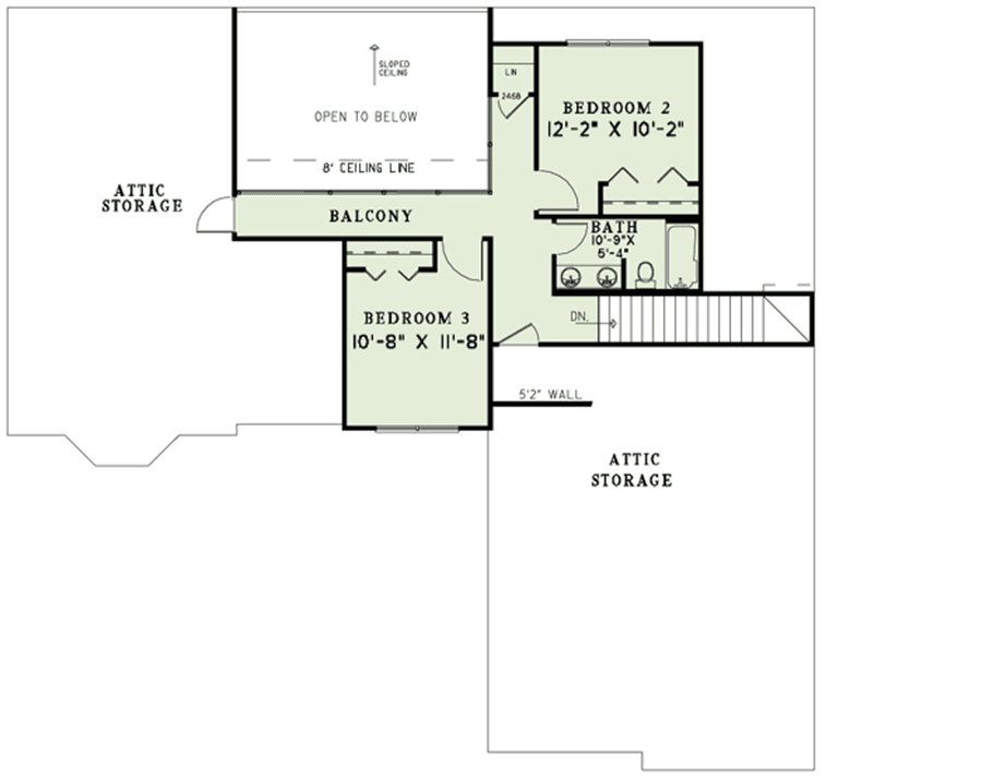 Plan 60610ND: Stone and Shakes - Floor Plan - 2nd Floor - European, Northwest
