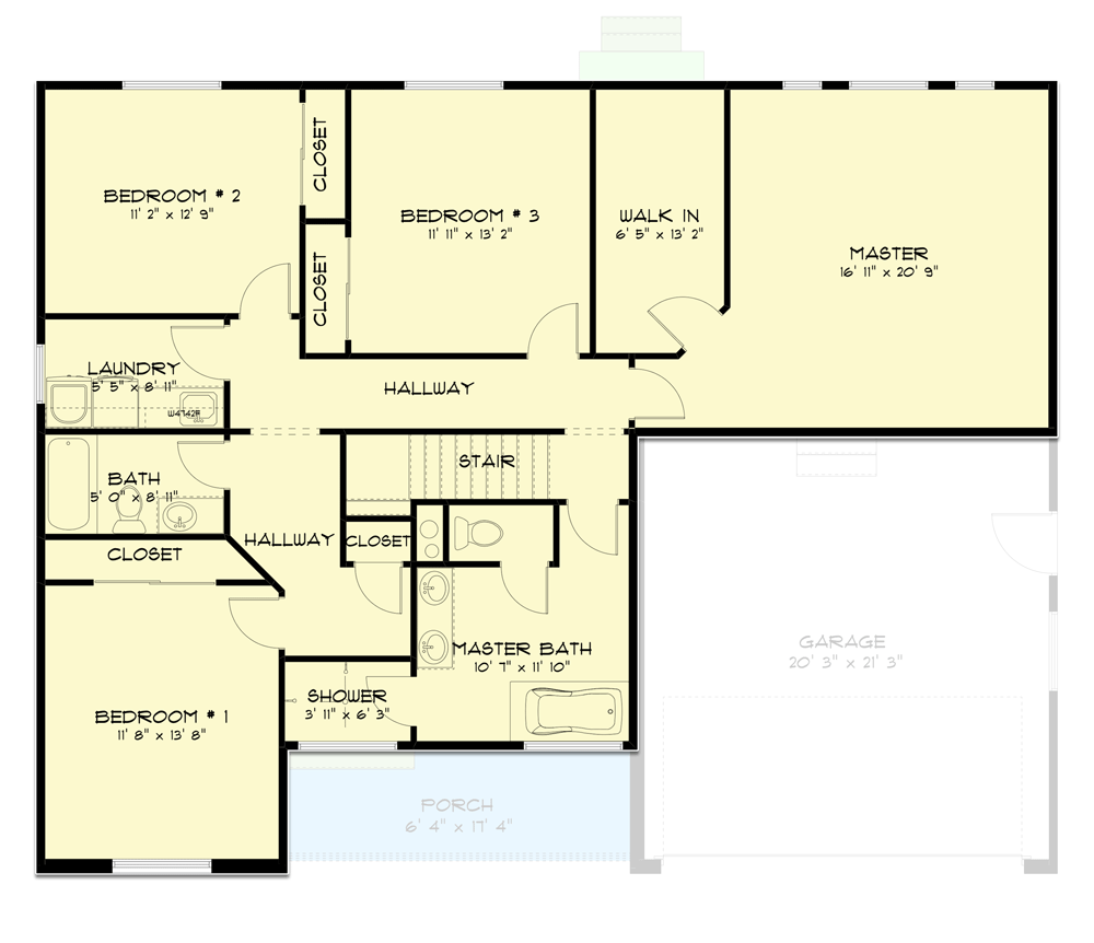 Plan 61231UT: Two-Story Traditional House Plan with Optional Lower Level Expansion - Floor Plan - 2nd Floor - Traditional
