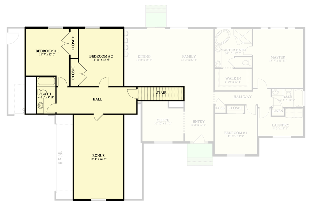 Plan 61257UT: 2900 Square Foot 4-Bed House Plan with Home Office and Lower Level Expansion - Floor Plan - Second Level - Traditional