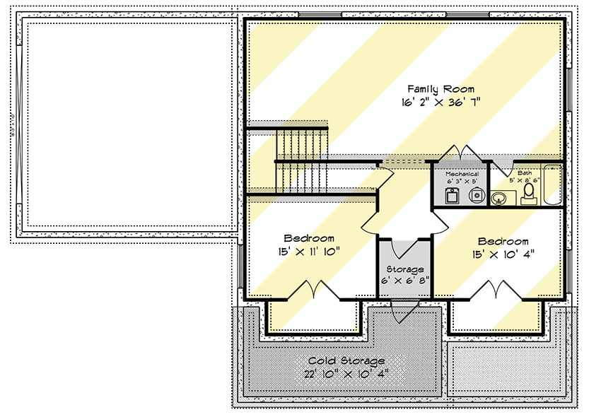 Plan 61270UT: Country Home Plan with Huge Bonus Room - Floor Plan - Optional Lower Level - Traditional
