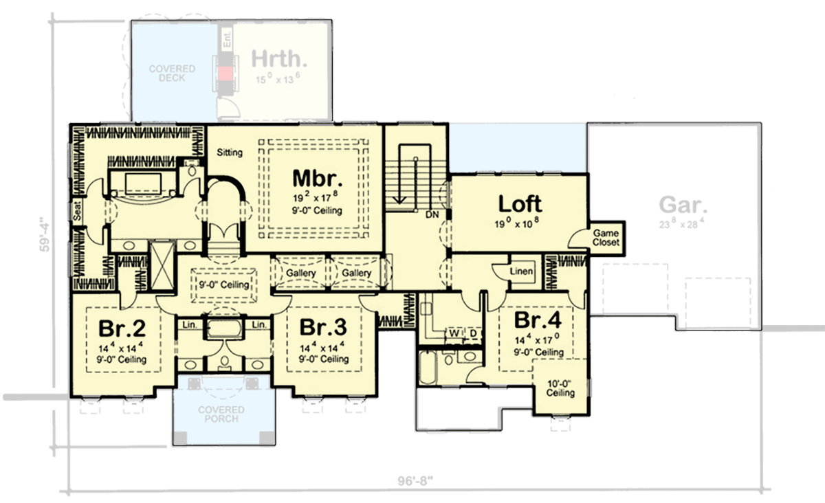 Plan 62578DJ: Luxurious European Style House Plan with 5 Bedrooms and 3-Car Garage - Floor Plan - 2nd Floor - European, Northwest, Traditional