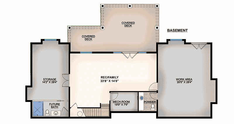Plan 65608BS: Stunning Vaulted Home Plan - Floor Plan - Lower Level - Mountain, New American