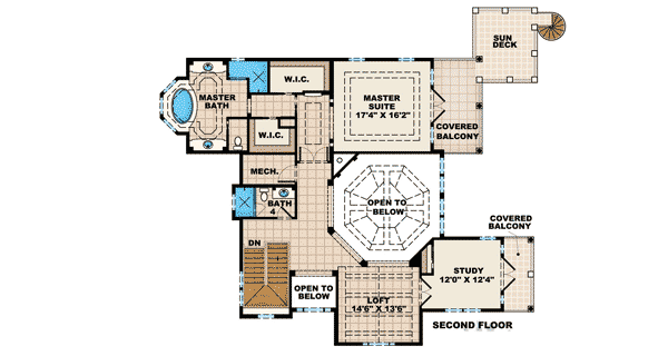 Plan 66202WE: Old Florida Feel - Floor Plan - 2nd Floor - Country, Florida-Style, Southern