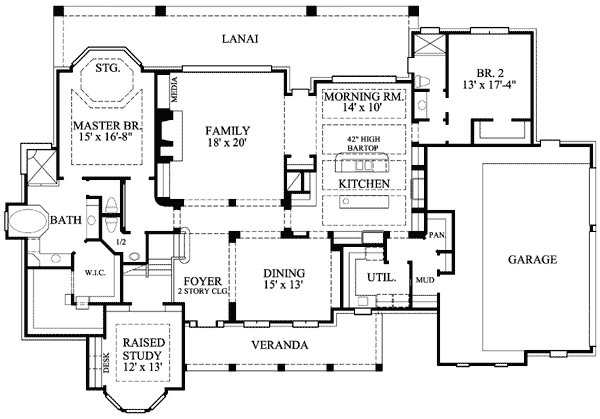 Plan 67065GL: Extraordinary Hill Country Home - Floor Plan - Main Level - Hill Country, Traditional