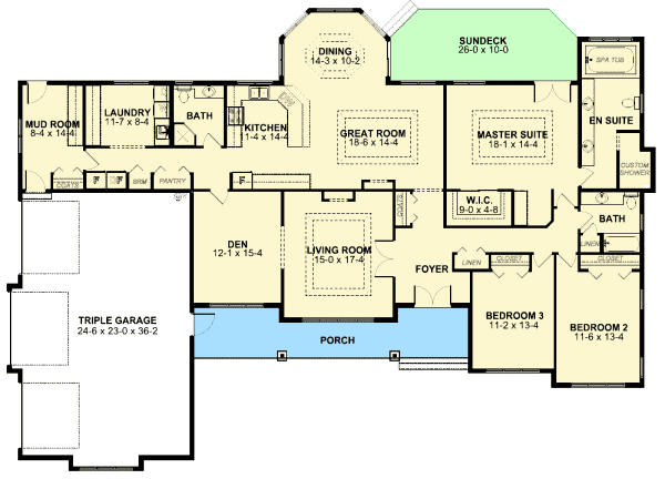 Plan 6794MG: Spacious Rancher - Floor Plan - Main Level - Ranch