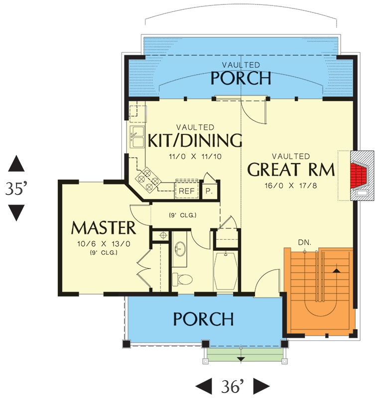 Plan 69083AM: Rustic Northwest House Plan with 3 Beds, Game Room and Vaulted Ceilings - Floor Plan - Main Level - Cabin, Cottage, Northwest, Rustic