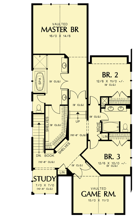 Plan 69089AM: New England Style Narrow Lot Plan - Floor Plan - 2nd Floor - Craftsman, Northwest
