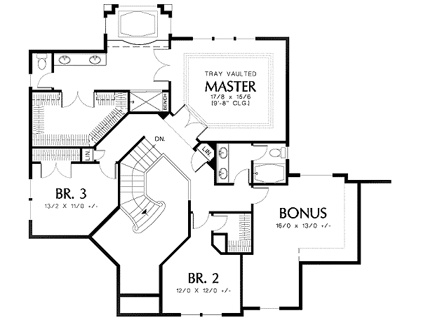 Plan 69307AM: Lovely 3-Bed Home Plan - Floor Plan - 2nd Floor - European, Northwest