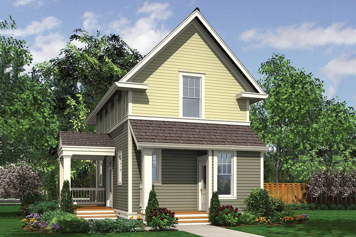 Two Bed Cottage with Two Porches and Two Versions - 69420AM ...
