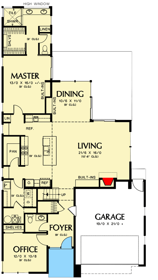 Plan 69446AM: Stunning Contemporary Home Plan with Photos - Floor Plan - Main Level - Modern