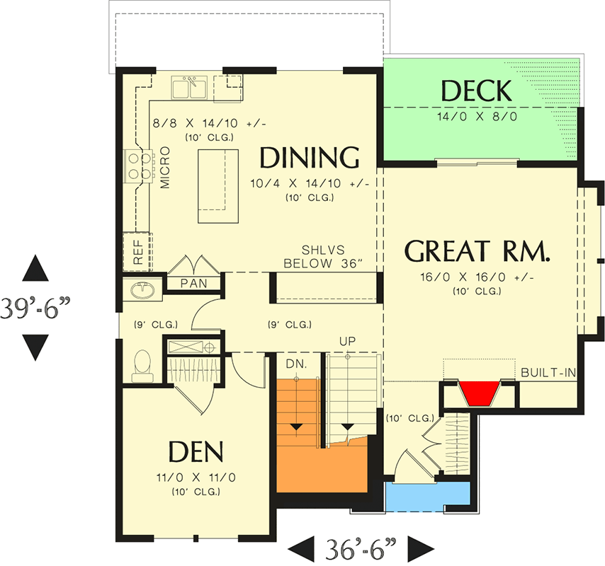 Plan 69487AM: Open Floor Plan - Floor Plan - Main Level - Northwest