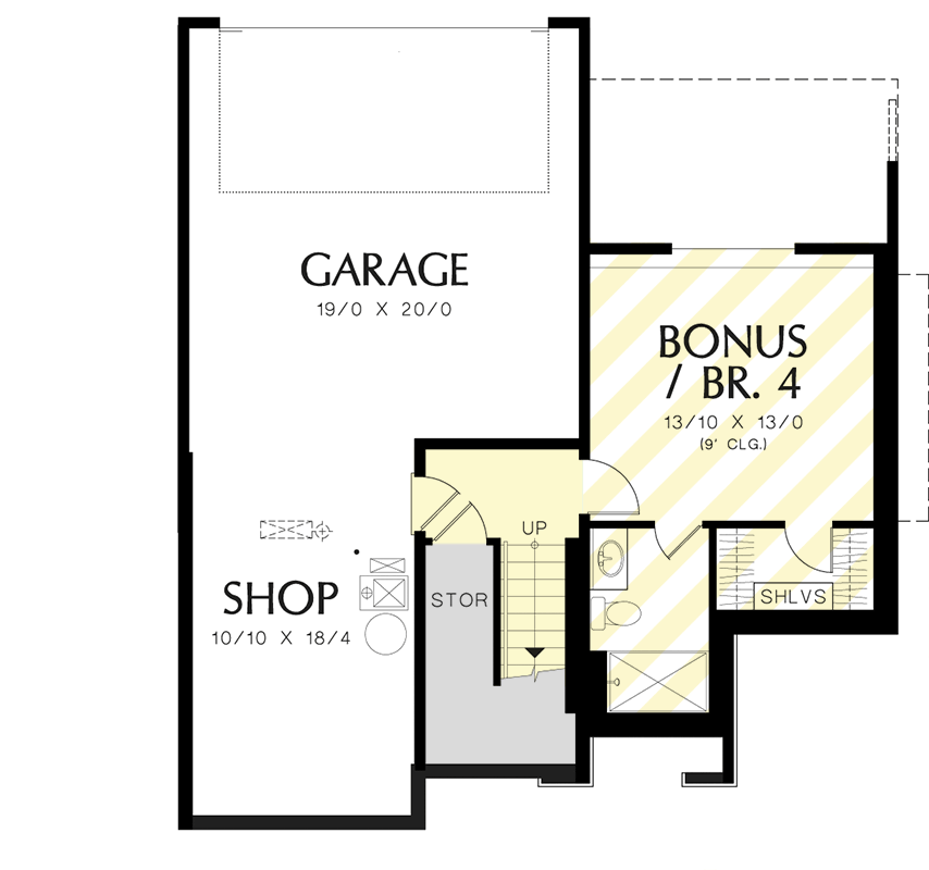 Plan 69487AM: Open Floor Plan - Floor Plan - Lower Level - Northwest