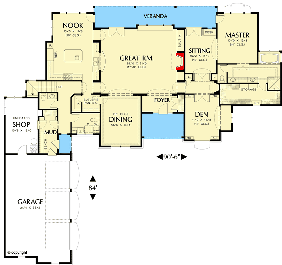 Plan 6954AM: Epitome of European Style House Plan - 3505 Sq Ft - Floor Plan - Main Level - European, French Country, Traditional