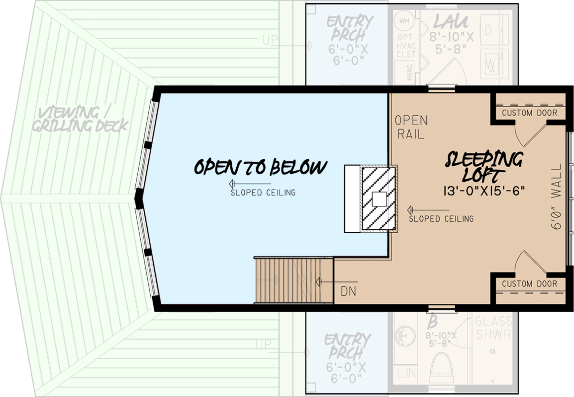Plan 70504MK: Charming Mountain Retreat with Loft and Wrap Around Porch - Floor Plan - 2nd Floor - Mountain, Vacation