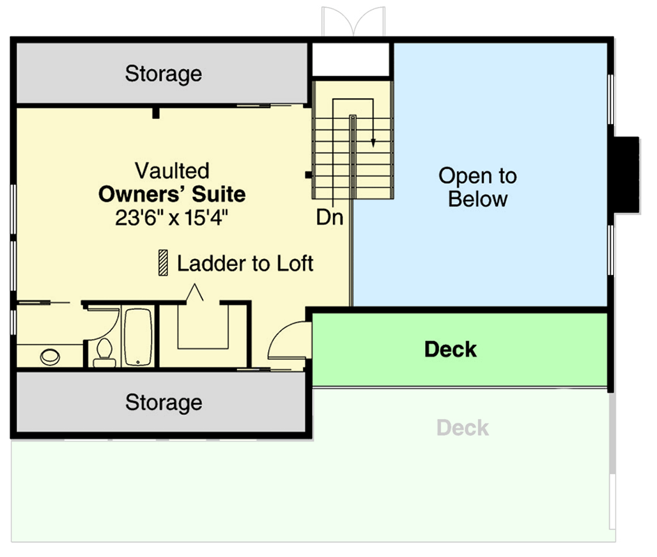 Plan 72006DA: Modern 3-Bedroom A-Frame House Plan with Loft and Great Room - Floor Plan - 2nd Floor - A-Frame, Contemporary, Rustic, Vacation