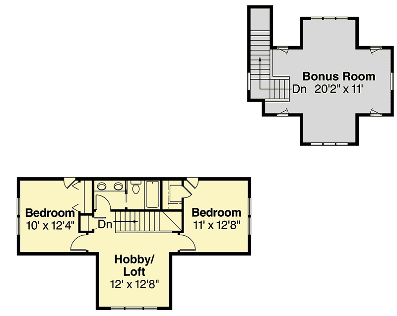 Plan 72092DA: Contrasting Outer Materials - Floor Plan - 2nd Floor - Cottage, Country, Mountain