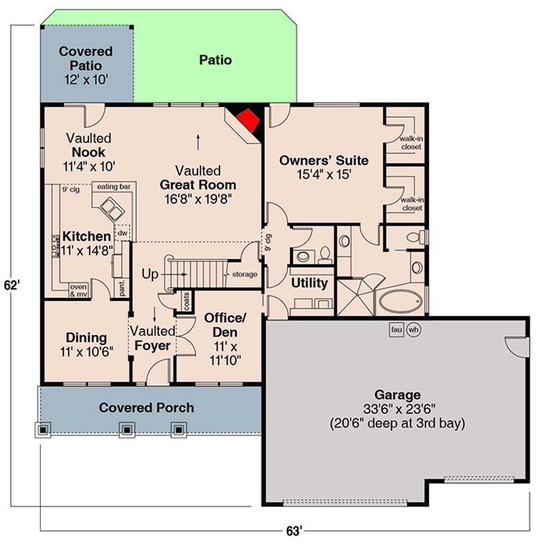 Plan 72126DA: Craftsman Flavored House Plan - Floor Plan - Main Level - Craftsman, Traditional