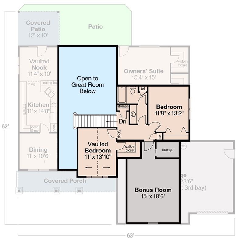 Plan 72126DA: Craftsman Flavored House Plan - Floor Plan - 2nd Floor - Craftsman, Traditional