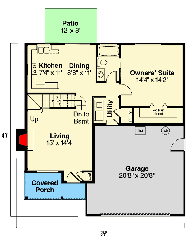 Plan 72143DA: Compact 4 Bed Plan Mountain House Plan with C-Shaped Kitchen - 1496 Sq Ft - Floor Plan - Main Level - Mountain, New American, Traditional