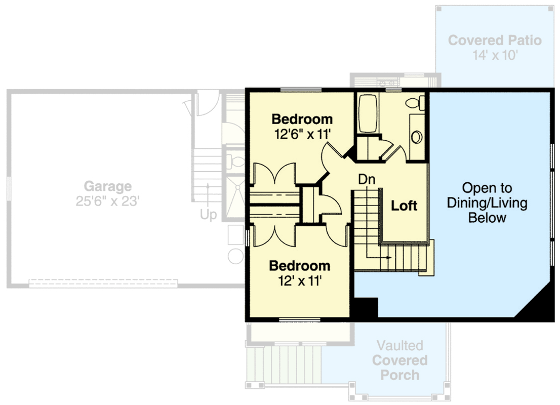 Plan 72146DA: Craftsman House Plan with Vaulted Ceilings and Loft - Floor Plan - 2nd Floor - Country, Craftsman, Traditional